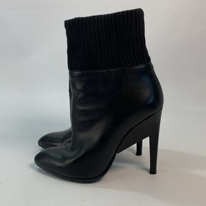 Nicholas Kirkwood black pointy toe high heels leather Booties 36.5 EUC